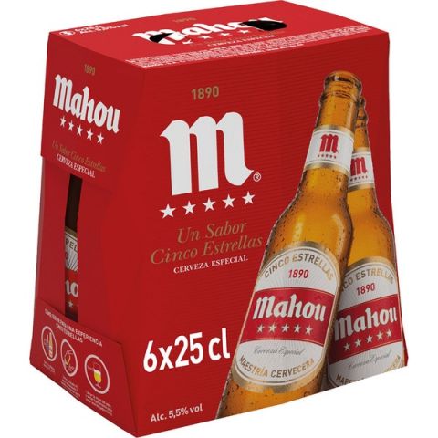 CERVEZA MAHOU CLASICA 25CL P-6