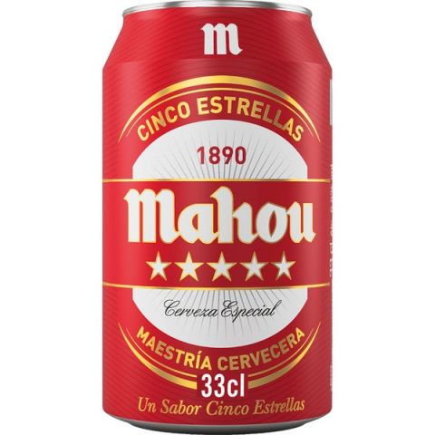 CERVEZA MAHOU 5 ESTRELLAS LATA 33 CL